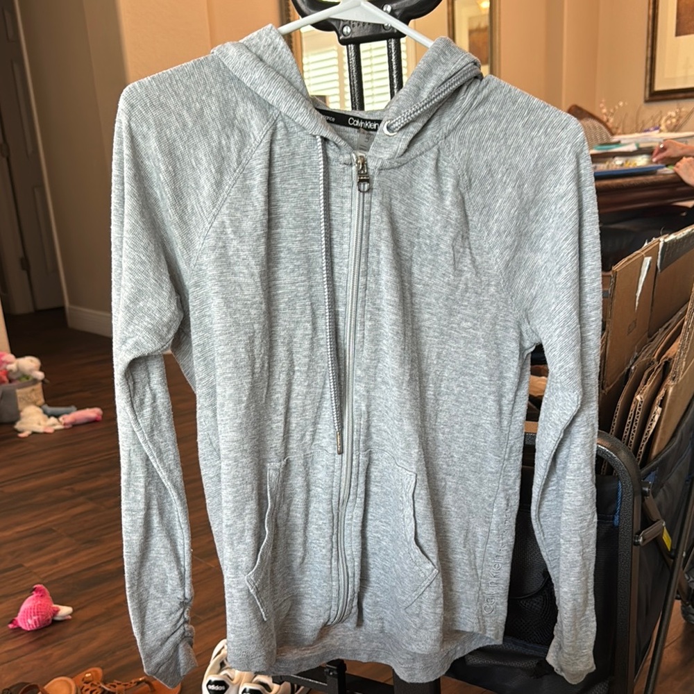 Old Navy Light Gray Zip-Up Hoodie